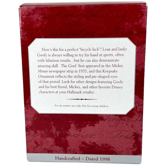 1998 Hallmark Keepsake Ornament Disney Goofy Soccer Star Mickey & Co Christmas - Picture 7 of 8